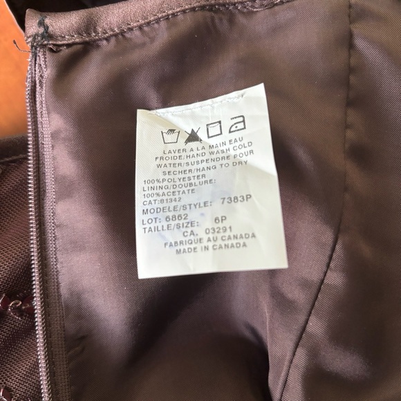 Studio Tahari Co. Size 6 Petite Brown Sequinned Strapless Maxi Prom Dress - Picture 10 of 11